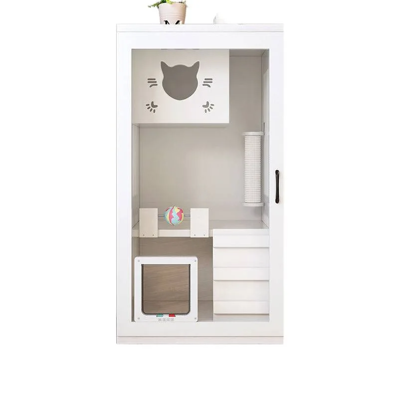 

Cat villa wooden cage, indoor household, solid wood free space