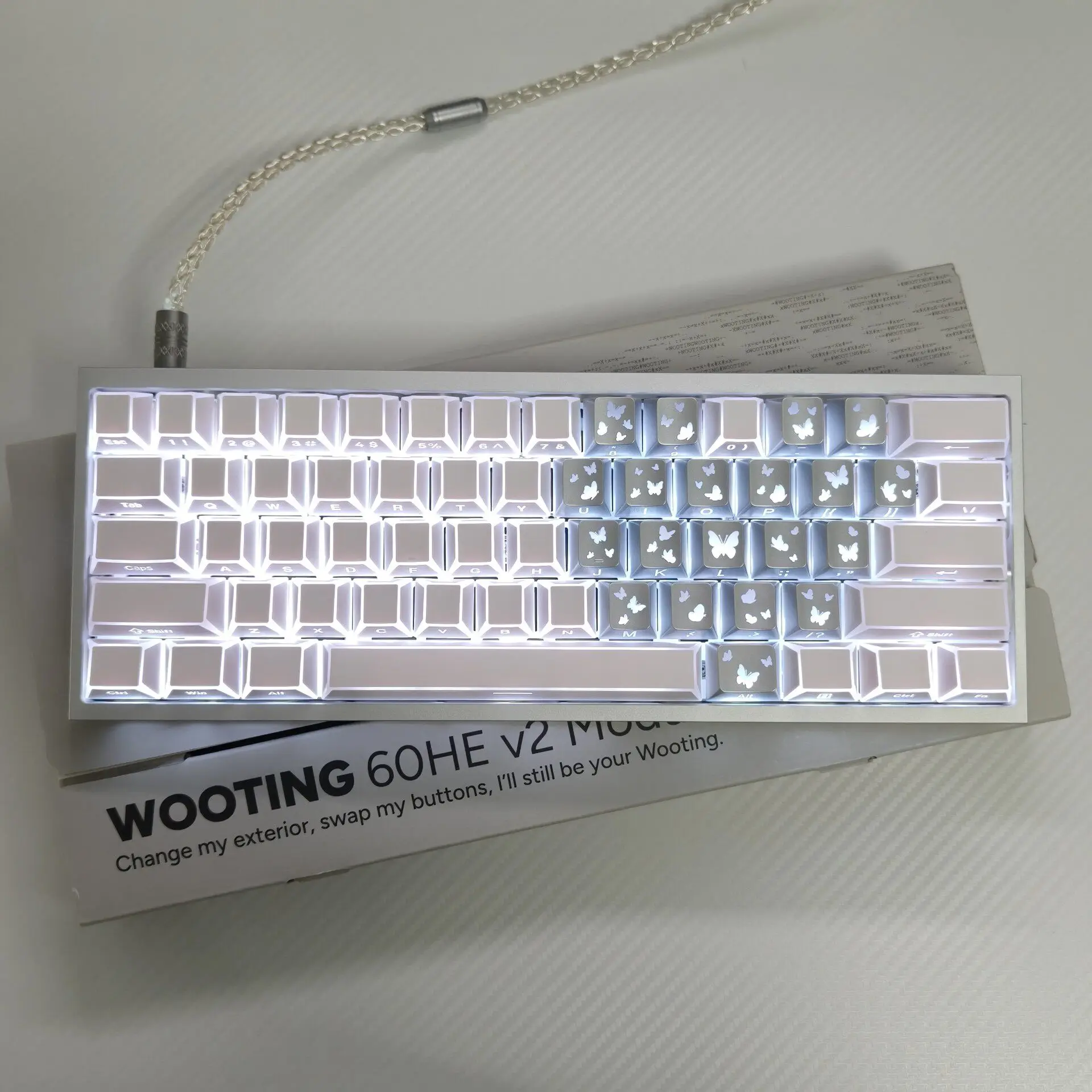 Teclado Personalizado com Tema Sun Chase, Sensação Premium, Layout 60%, Eixo Magnético, Ergonômico, Profissional, Presente.