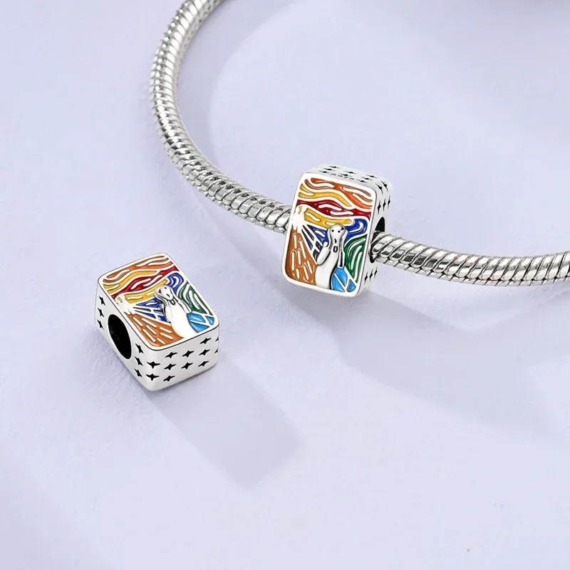 925 Silver Charm Love Cat pet dinosaur camera Beads Inlaid Zircon Fit Bracelets Women DIY Anniversary Birthday Gifts Jewelry