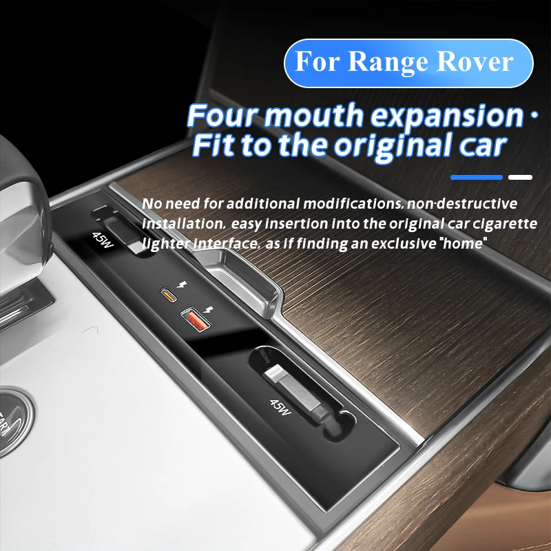 

2023-2025 For Land Rover Range Rover Car Fast Charger Docking Station 130W Cigarette Lighter Splitter USB Converter