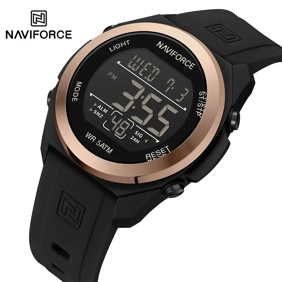 NAVIFORCE Sports Digital Watches Men's LED Wristwatches 50m Waterproof Watch Teenager Students Digital Light Stopwatch Watch