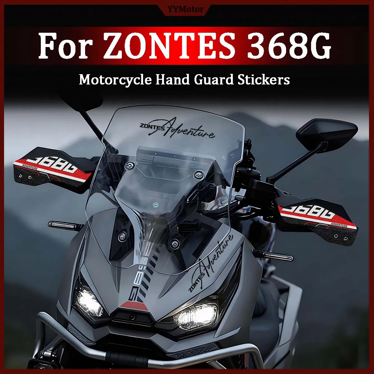 For ZONTES 368G Frosted Material Decorative HandGuard Motorcycle Stickers Moto Scooter Handlebar Body Vinyl Accessories Decals