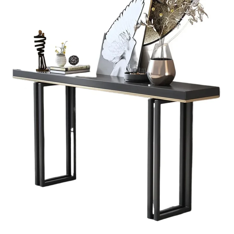 New Chinese-style entrance foyer solid wood table modern simple living room designer model