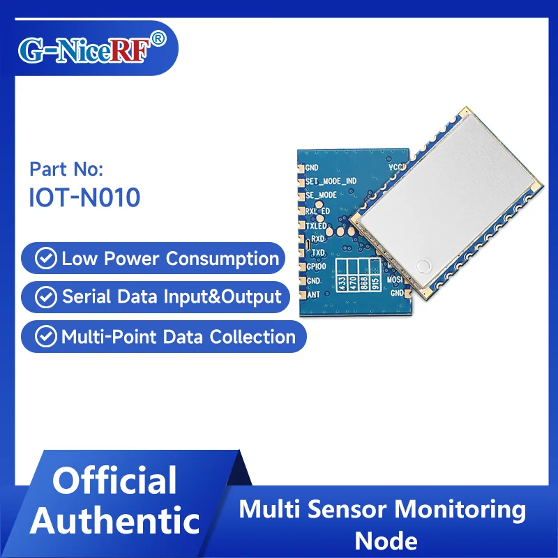 G-NiceRF | 2 PCS IOT-N010 Ultra-Low Power Consumption Multi Sensor Monitoring Node