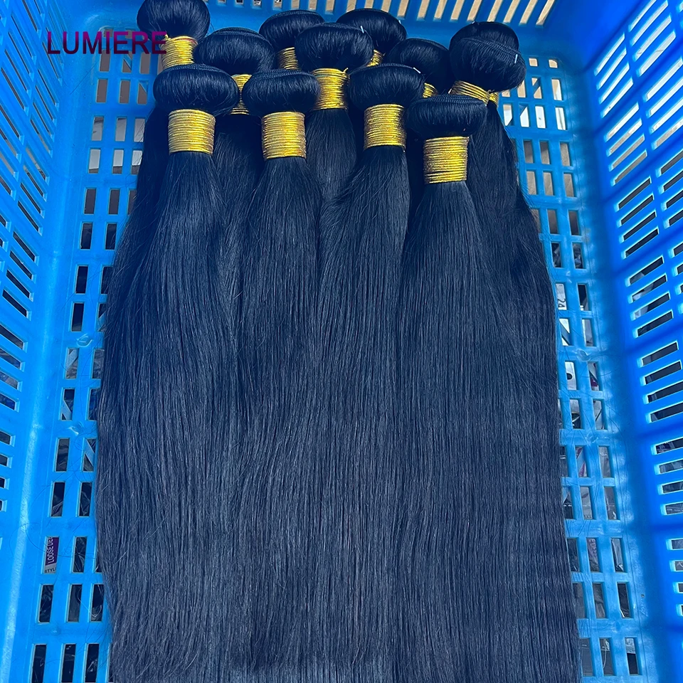 Bone Straight Tissage Indian Raw Virgin 100 % Echthaar Bundles Deal Deep Wave Haarverlängerungen 3/4 Bundles Angebote Doppelschuss 18A