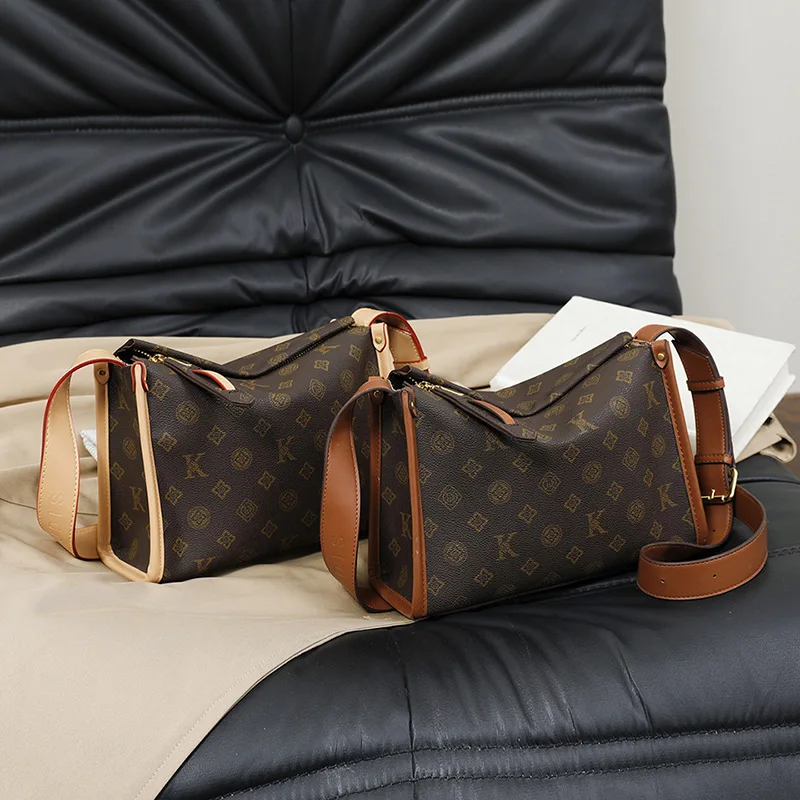 

2025 Niche Monogram Shoulder Bag, Vintage Crossbody Purse for Women, Retro Day-to-Night Tote, Minimalist Sling Bag, Textured Top