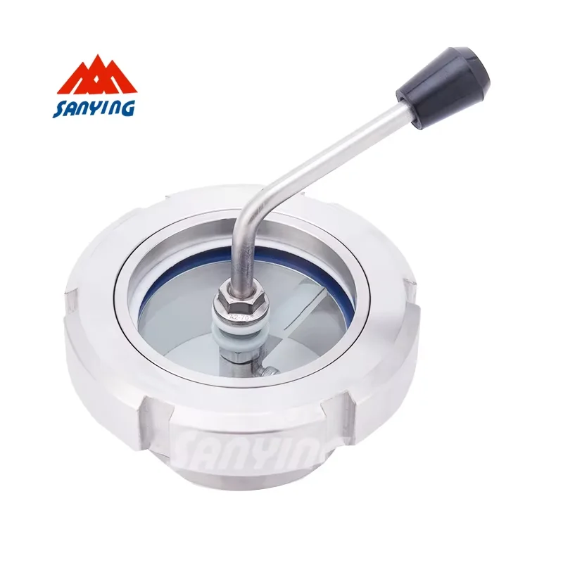 Polished SS304/SS316L Sight Glass Wiper Low Pressure Sanitary Pipe Fittings Flange Connectivity ISO 9001 Certified 1 Piece