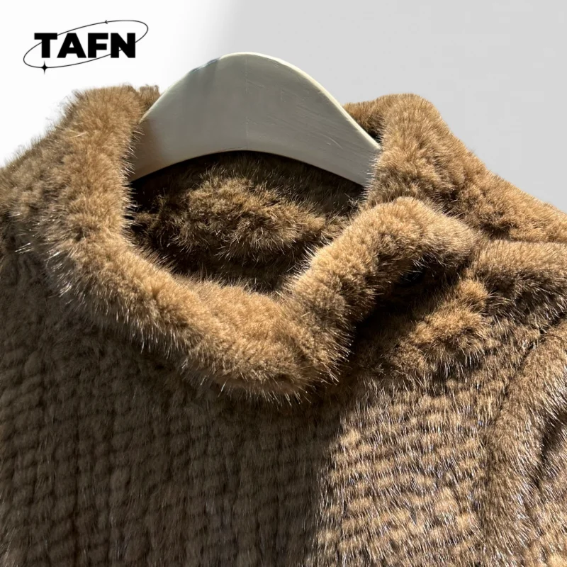 100% Mink Fur Stylish Sherpa Coats for Women, Cozy & Trendy Winter Jackets for Women, Durable & Waterproof AJ1662