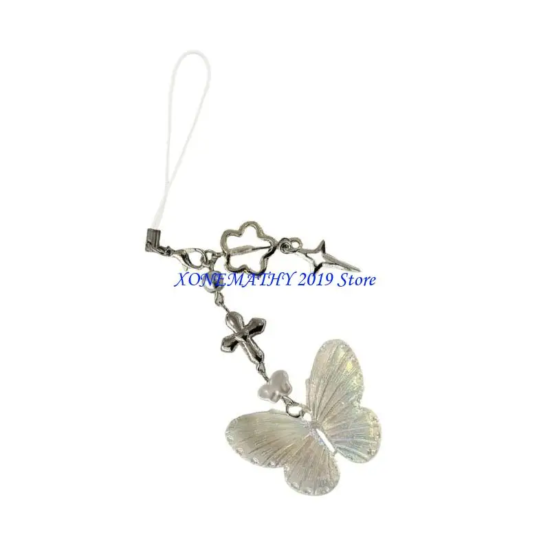 F42f تصاميم الفراشة رائعتين سحر الهاتف Butterfly Phone Charm Charm for Keys و Backpack Resornments