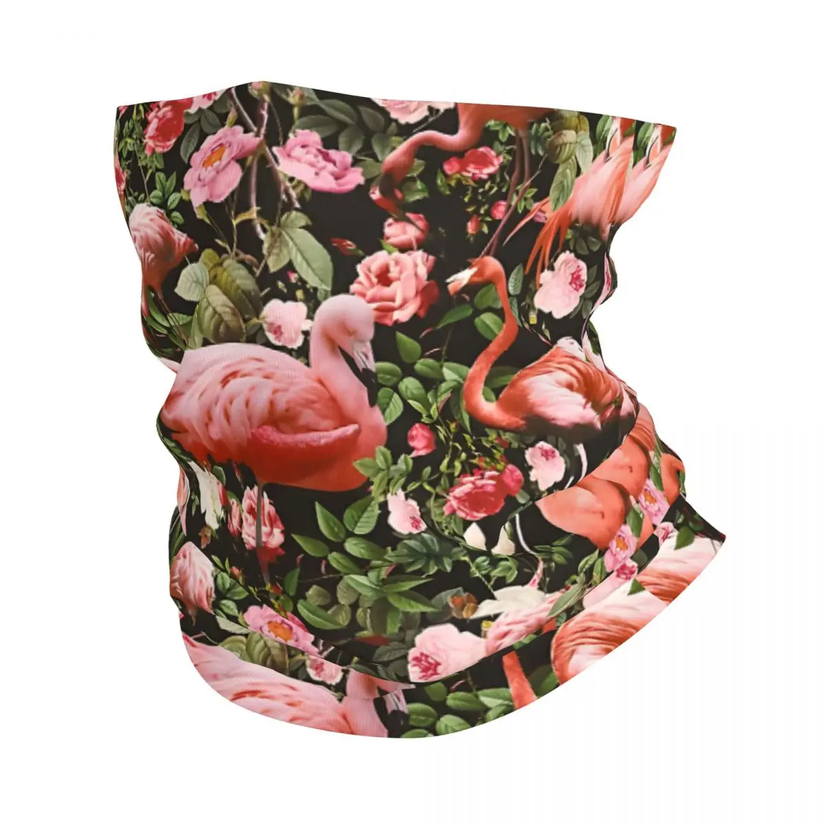 Floral And Flamingo Pattern Bath Mat Neck Gaiter Face Scarf Cover Neck Gaiter Men Women Bandana Scarf Thin Summer