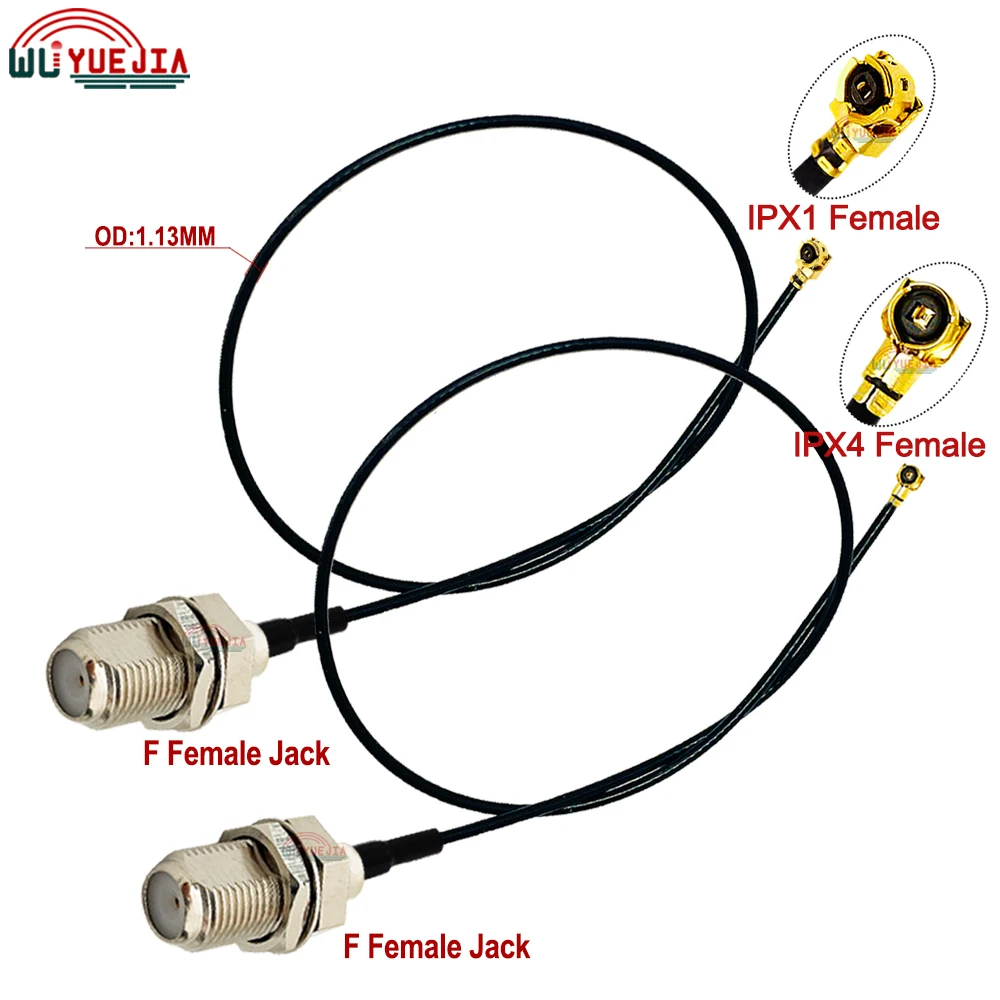 2Pcs/Lot U.FL RF 1.13 Cable IPX-1 IPX-4 MHF4 Female to F Female Jack Connector RF113 Pigtail WIFI Antenna Extension Jumper Cable