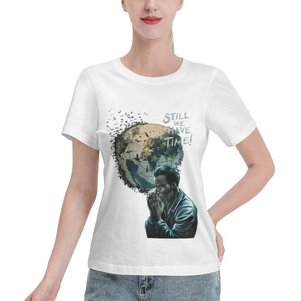 Quick Dispatch Still We Have Time Environmental Action Women's T-shirt Harajuku Aesthetic Women Top