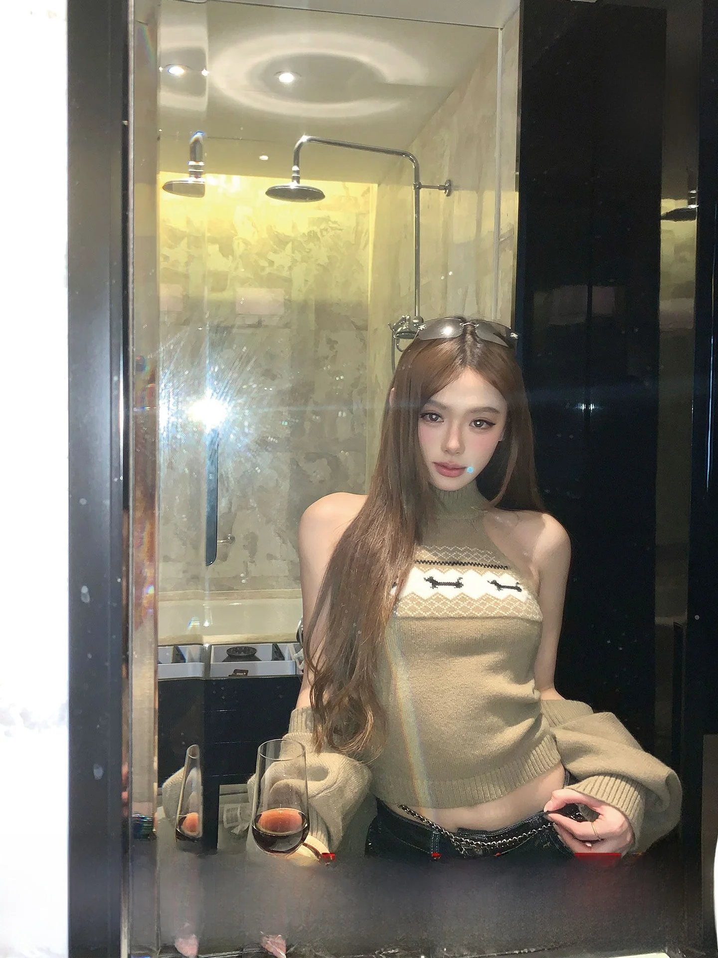 

Комплект из вязаного кардигана и топа Moka Secret в корейском стиле, с длинными рукавами, для молодых женщин, состоящий из двух предметов