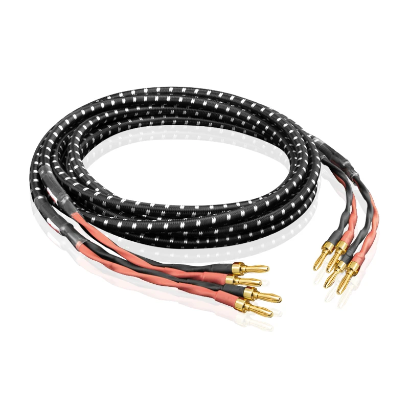 TODN HIFI speaker audio cable High-end stereo Amplifier cable High purity oxygen-free copper banana Gold-plated plug a pair
