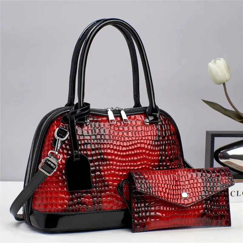 

Trend 2024 Two Piece Set Women's Bag Layers Brand Tote Bag Leather Luxury Handbags Designer Ladies Crossbody Shoulder Bags
