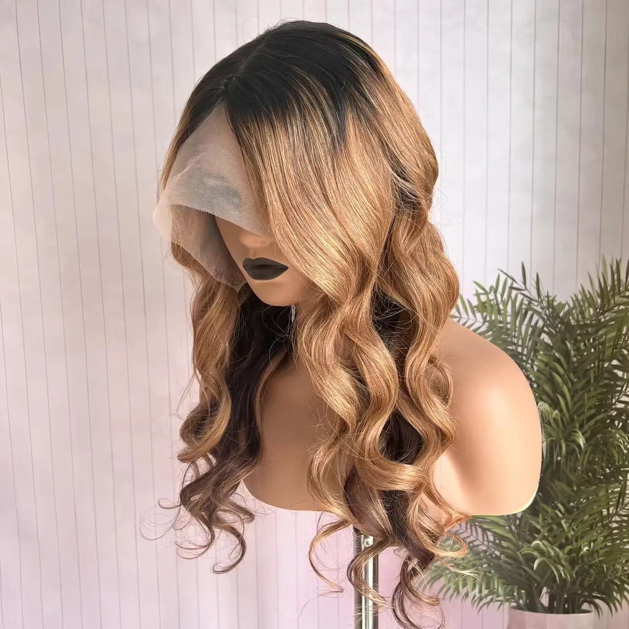 HD Transparante Vetersluiting Body Wave Pruik Hoogte Ombre Honingblond 13x4 Zijden Top Kant Voor Menselijk Haar Pruiken Met Babyhaar