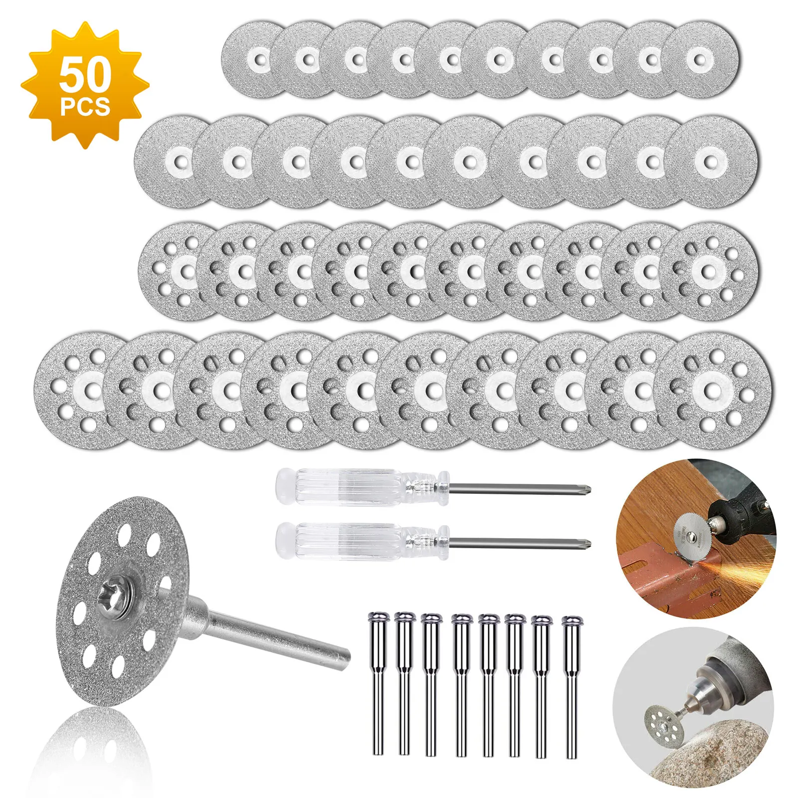 

30-50pcs Diamond Cutting Wheel For Dremel Rotary Tool Die Grinder Cut Off Disc