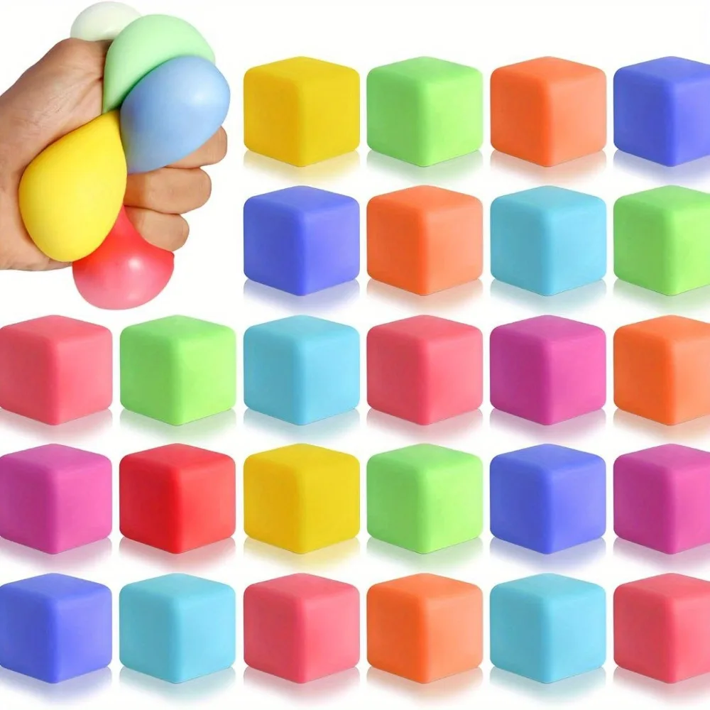 15 Random Pieces, Colorful Squishy Cubes, Tpr Slow-Rebound Stress-Relief Toys