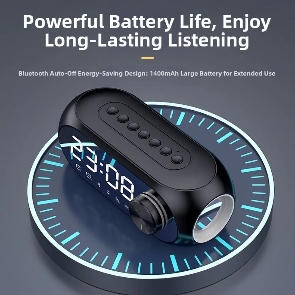 FM Radio Digital Alarm Clock TF Card Support LED Display Bedside Clock Night Light Alarm Clock Wireless Bluetooth Speaker