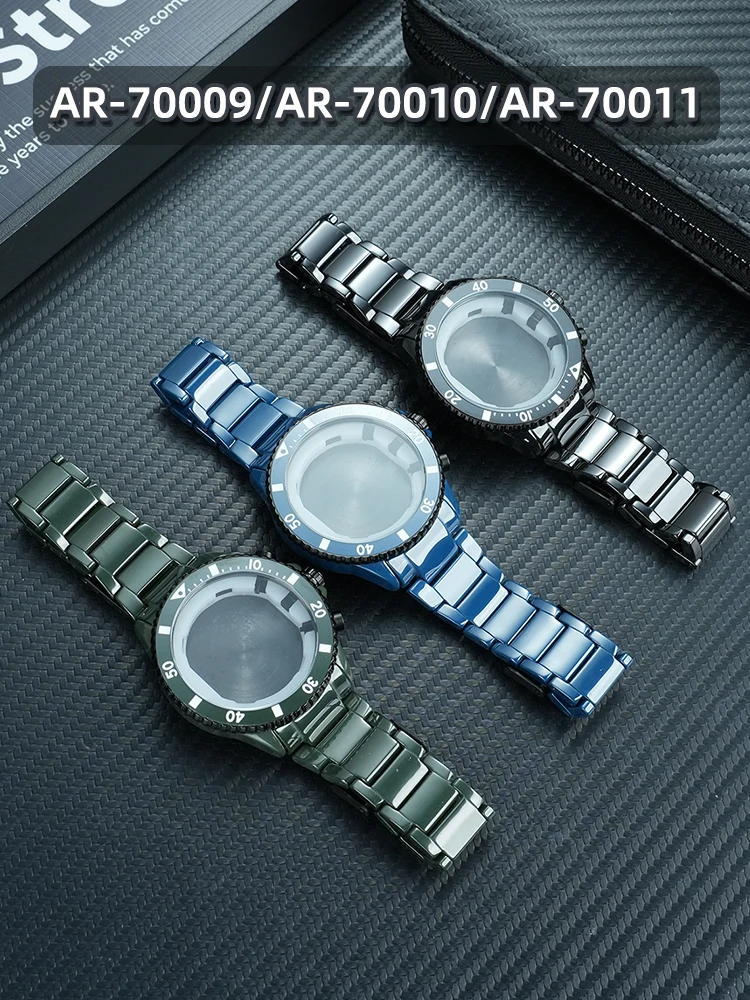 

Для Armani керамический набор AR70009/AR70010/AR70011 три глаза черный/зеленый/синий керамический корпус керамический ремешок браслет 22 мм замена