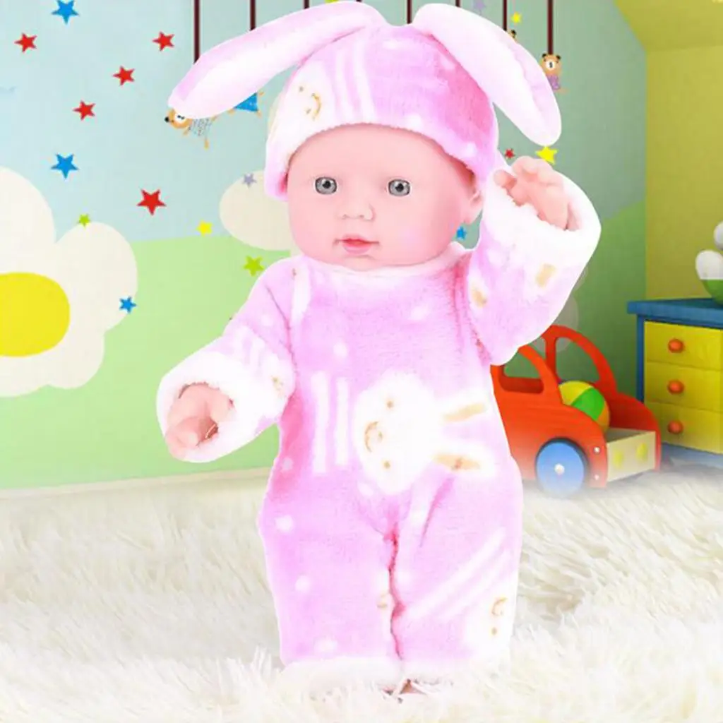 

Lovely Baby Doll Full Vinyl Body Reborn Dolls Kids Sleeping Toys Pink