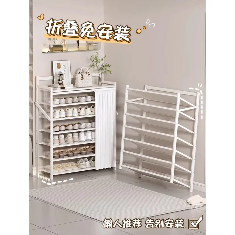 

Folding shoe rack, multi-storey simple indoor dustproof rental house storage at home door, space-saving, free installation of sh