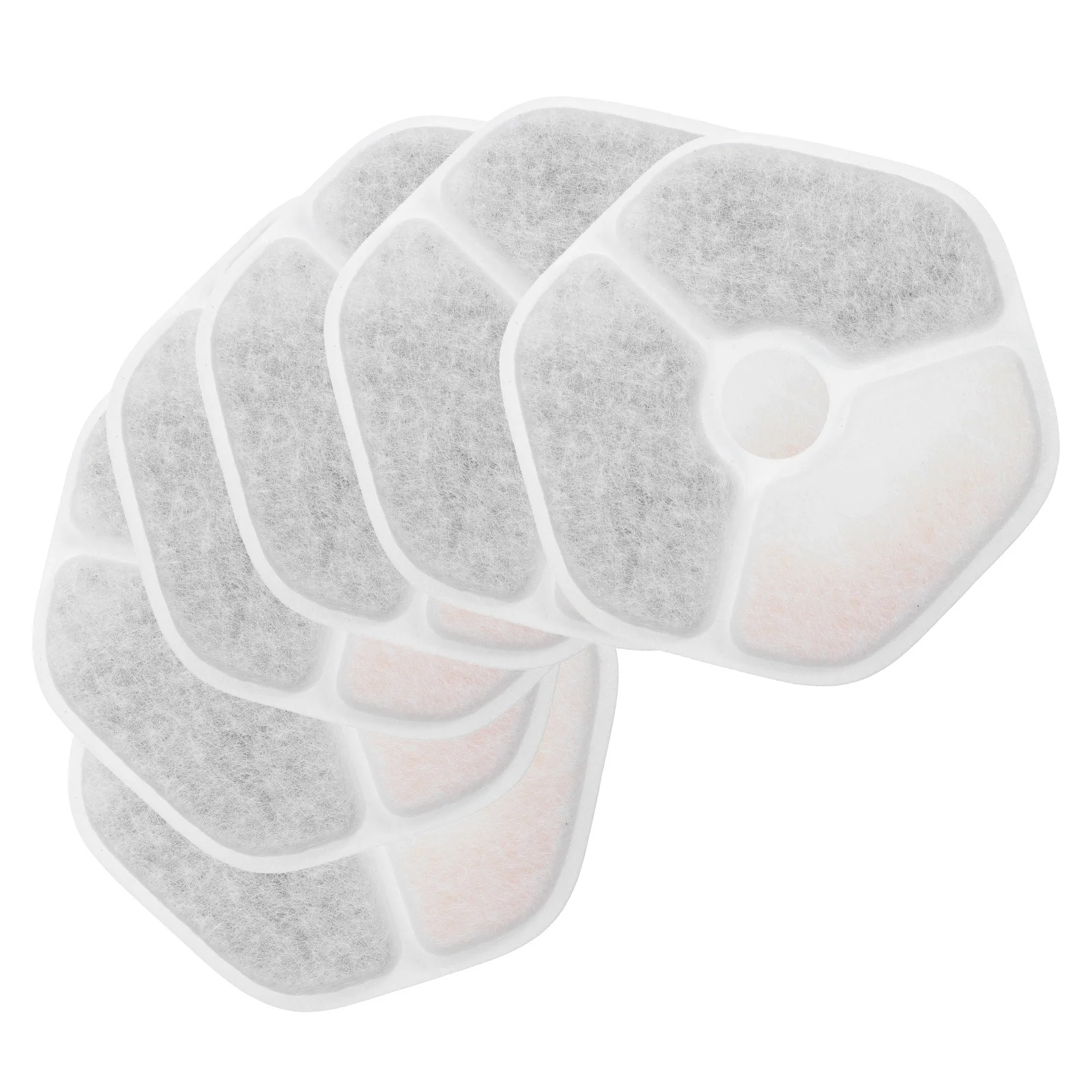 

6Pcs Pet Drinking Fountain Filters Cat Water Fountain Replacement Filters Hexagonal Multi Layer Filtration Removes Impurities