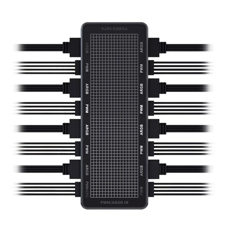 Computer LP8P 5V 3pin 4pin Controller della ventola Argb PWM 8Port Adapter Splitter Hub 83ce