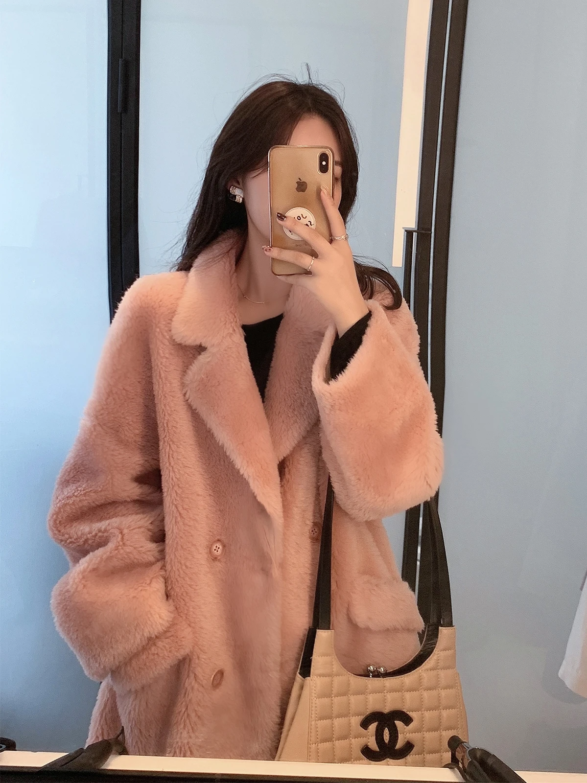 

Zhaodaixi офисное шерстяное меховое пальто, длинное и женское пальто премиум-класса, осенняя коллекция, бренд самодельного кроя 243