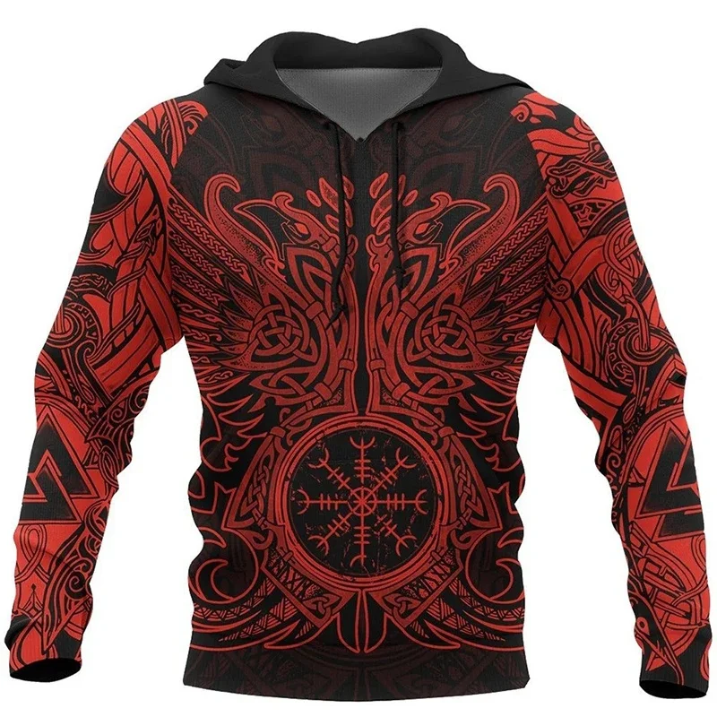 Sudaderas para Hombre con Estampado 3D de Águila Vikinga, Estilo Casual Harajuku Hip Hop, Sudadera Oversize