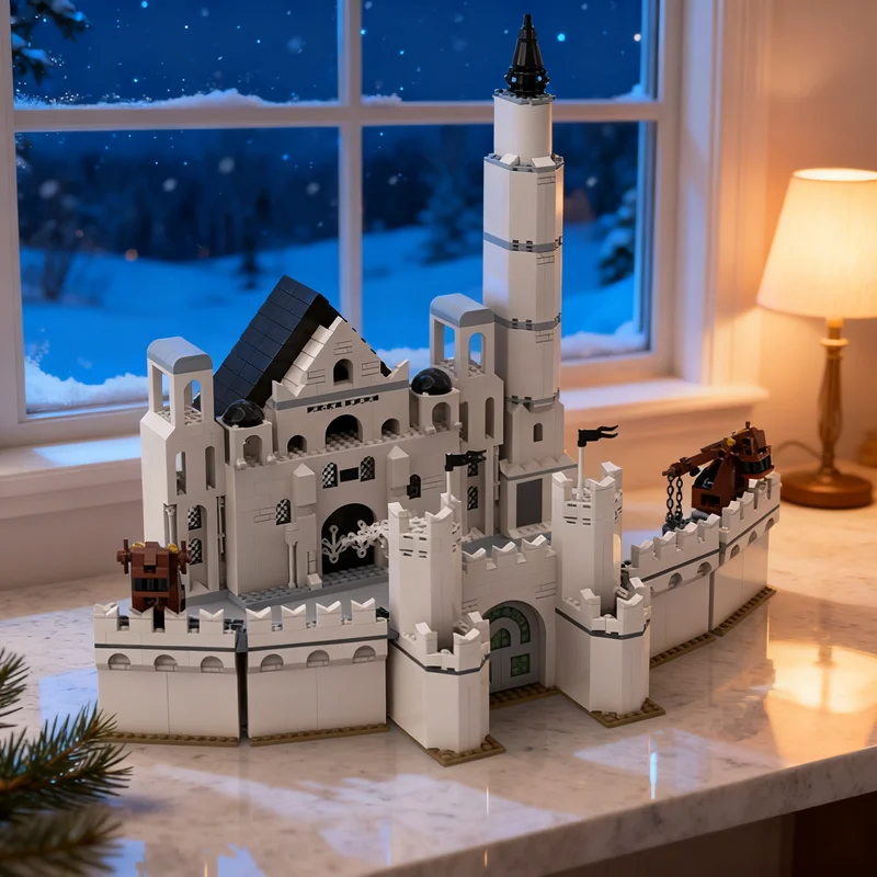 1524pcs MOC The Hobbit And Lord Of Rings LOTR White City Gondor Model Christmas Gift DIY Office Desk Decoration