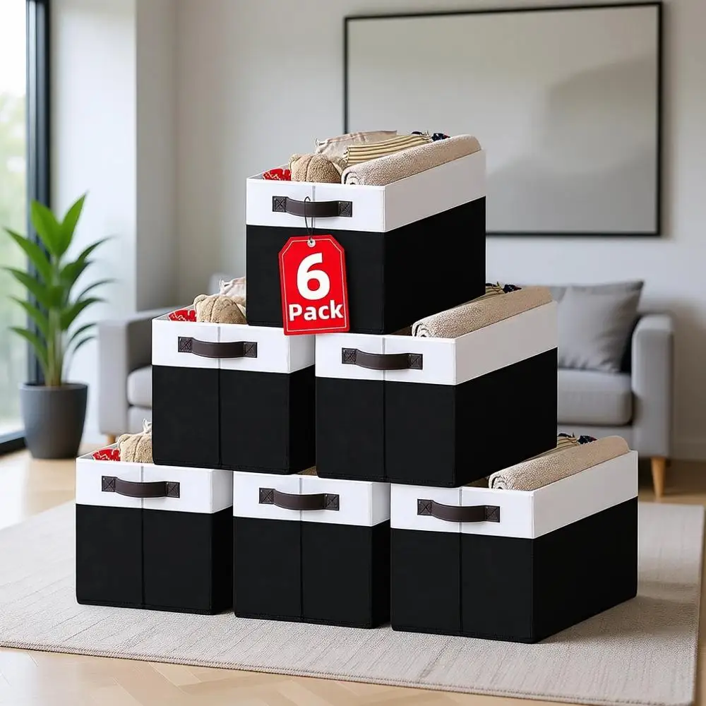 

Компактные органайзеры для шкафа (6 шт.), стильные предметы первой необходимости для общежития, контейнеры для хранения под кроватью для одежды и постельного белья (14 дюймов x 10 дюймов x 9,5 дюймов)