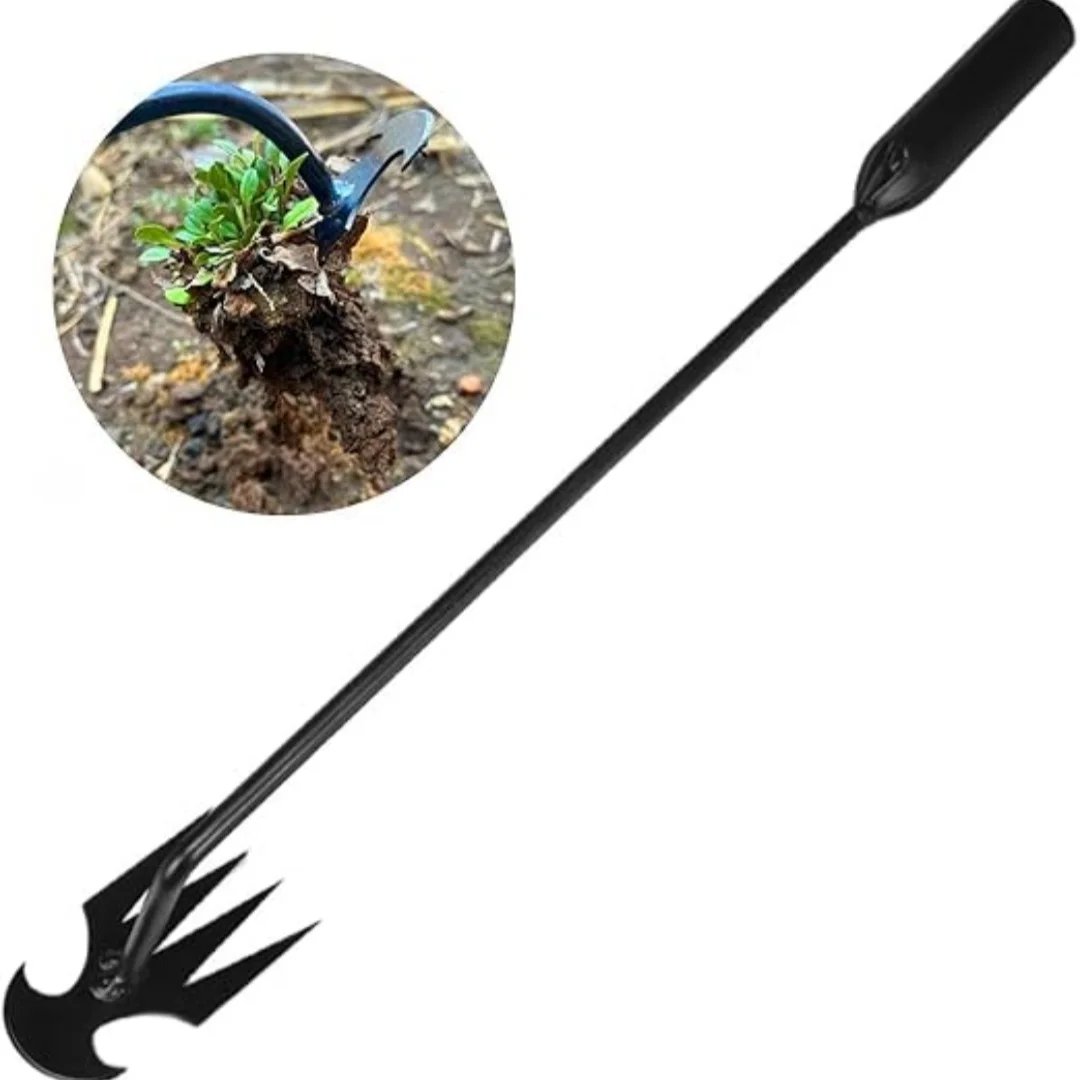 MOTEERLLU Weeding Artifact Uprooting Weeds tools Gardening, 4-Cetch Manganese Steel Weed squeegee garden Hand Fathers Work