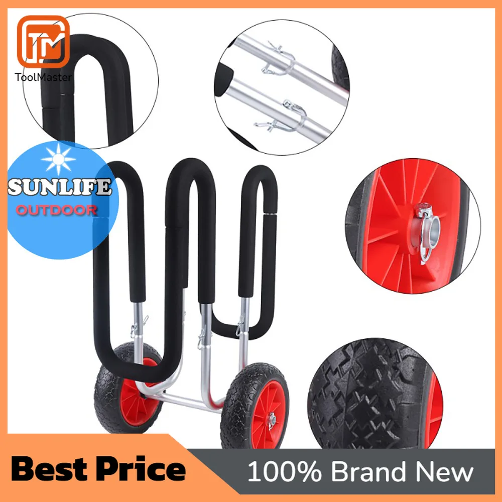 

【Hot Sale】Aluminum SUP Trolley Trailer, Single/Double Seat Surfboard Cart, Portable Beach Dolly for Paddle & Water Ski Board