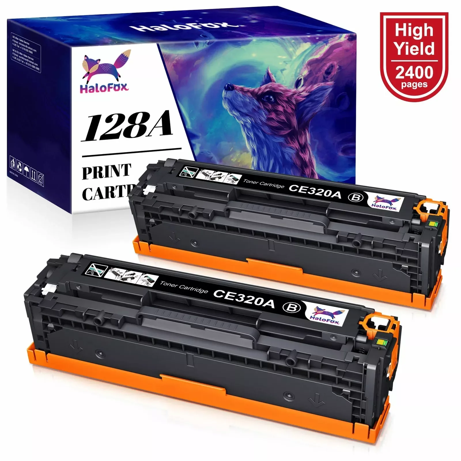 

Набор из 2 штук черного лазерного тонера CE320A 128A для HP Laserjet Pro CP1525nw CM1415fnw