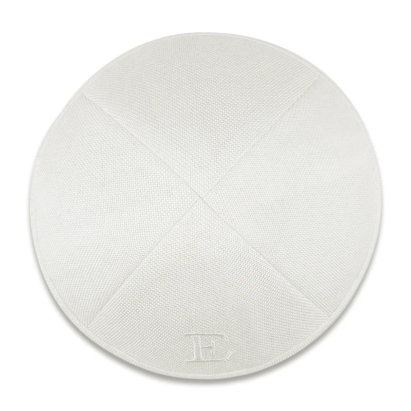 Ivory Burlap Customized Jewish Kippot, Wedding Kippah, Yarmulke