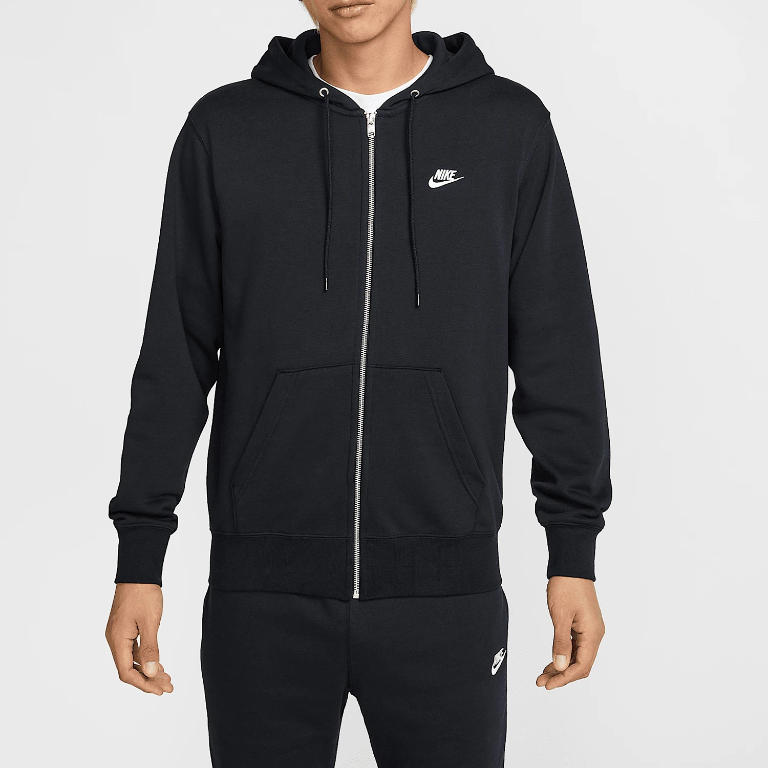 

Nike genuine Club Men's Full-Length Zippered Classic Hooded Jacket FN3885-010