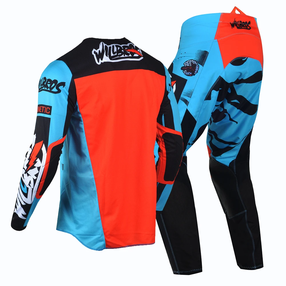 Motocross Willbros MX Jersey Pants Combo Offroad Dirt Bike Protective Race Purple Camo Suit Enduro Outfit Adult Motorcycle