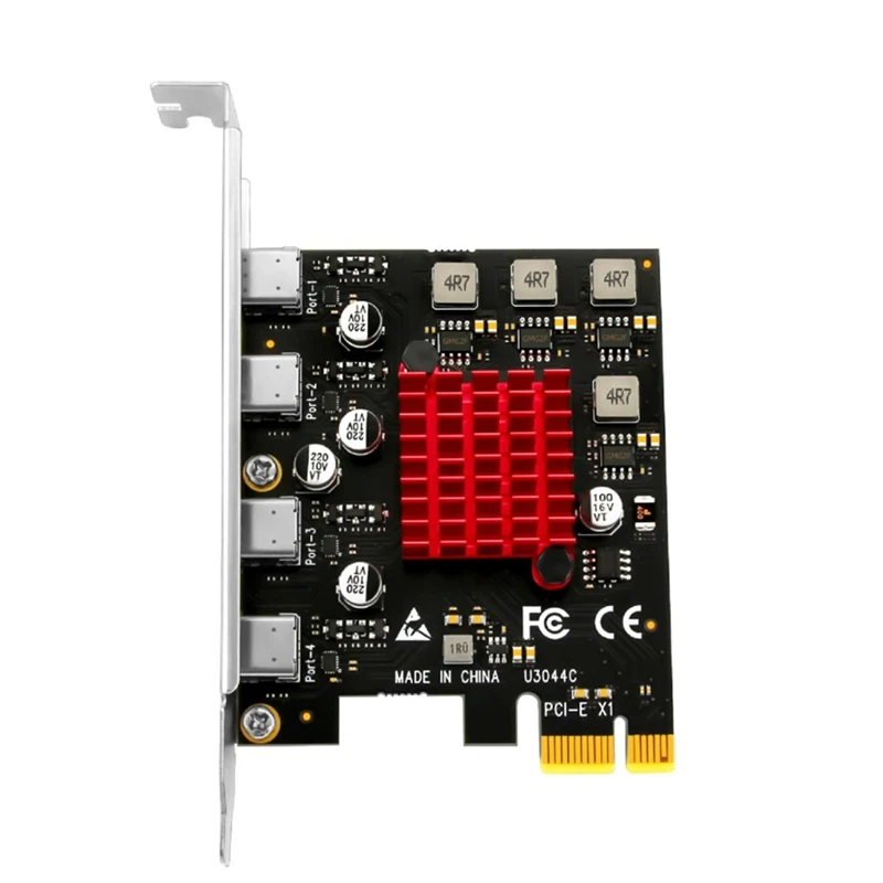 Top-Desktop 5Gbps PCI-E To USB3.0 Expansion Card ,4-Port Type-C Adapter Card USB3.2 Expansion Card Fast Charging