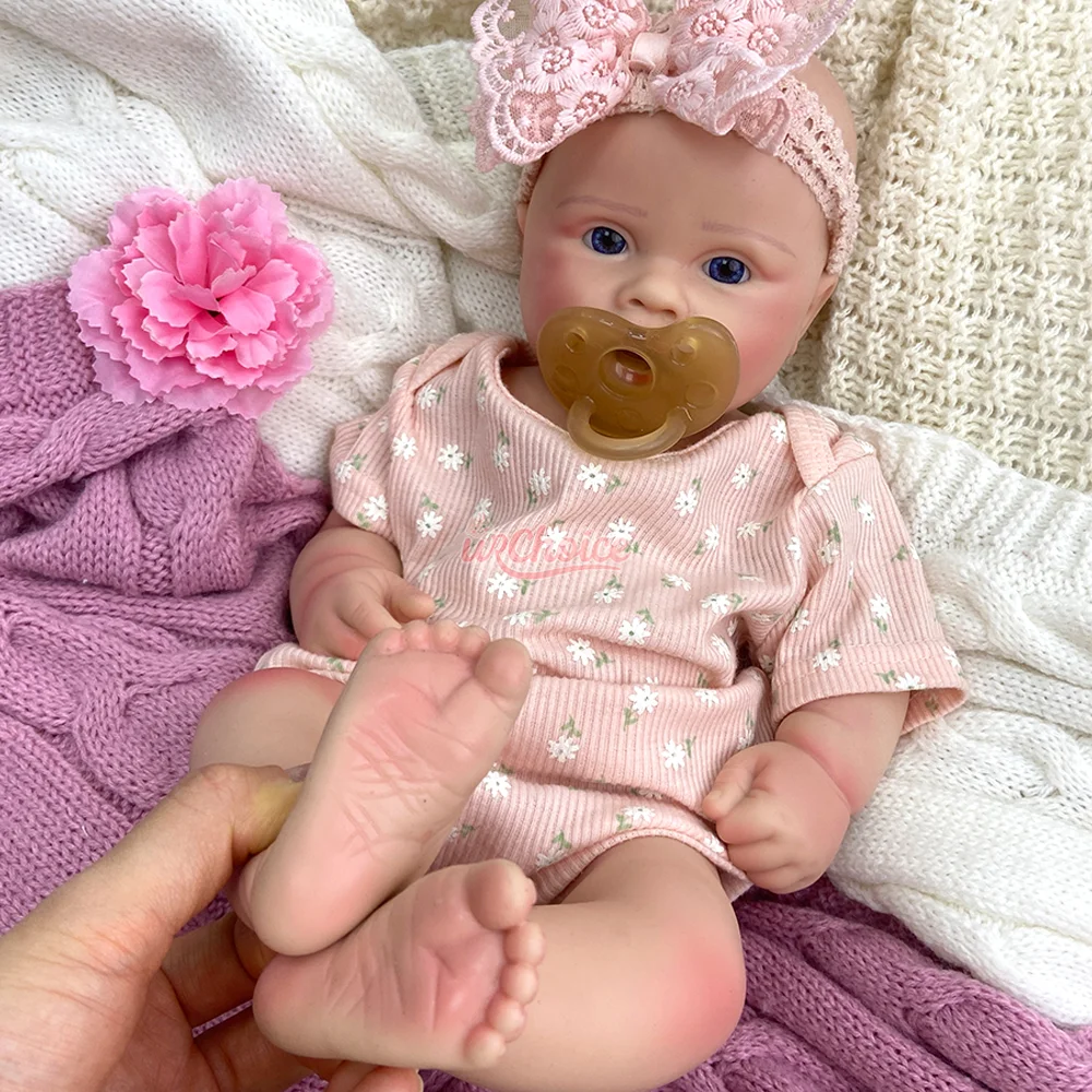 Bocca aperta 18 "fatta a mano in silicone rinato bambina ponderata 6 libbre paffuta 3D dipinta bambola appena nata per regali di compleanno per artisti spagnoli