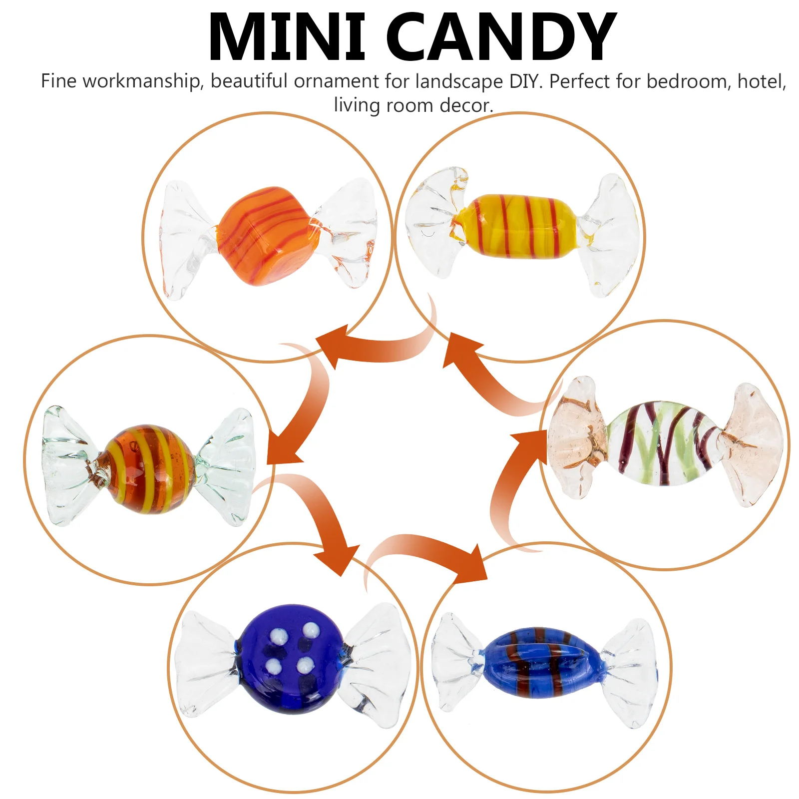 6 Pcs Decor Mini Candy Ornaments Exquisite Home Sugar Crafts Modeling Scene Decors Adorn