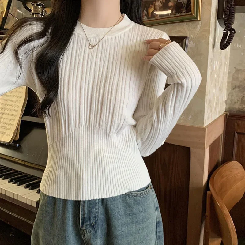 

Knitted Pullovers Sweater Women Autumn Winter New Thick Long Sleeve Jumpers Female Korean Chic O-Neck Knitted Sweaters