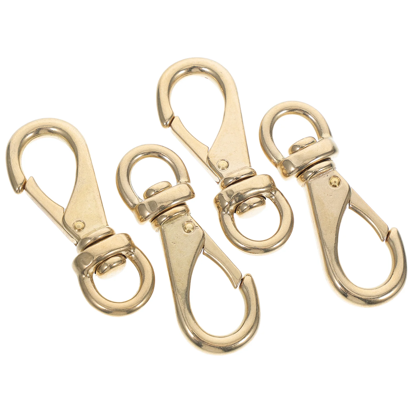 

4Pcs Round Tail Brass Swivel Hooks Flexible Rotation for Various Uses Including Anchor Lines Ropes Belts Metal Accessories