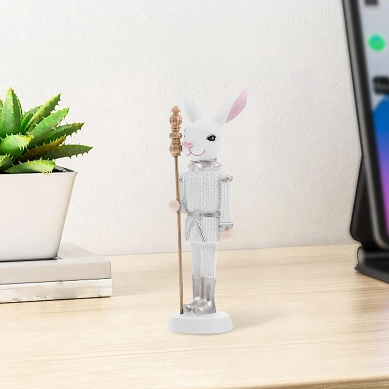 PZHI-عيد الفصح كسارة البندق الراتنج النحت عطلة دمية ديكور المنزل سطح المكتب الحلي لطيف