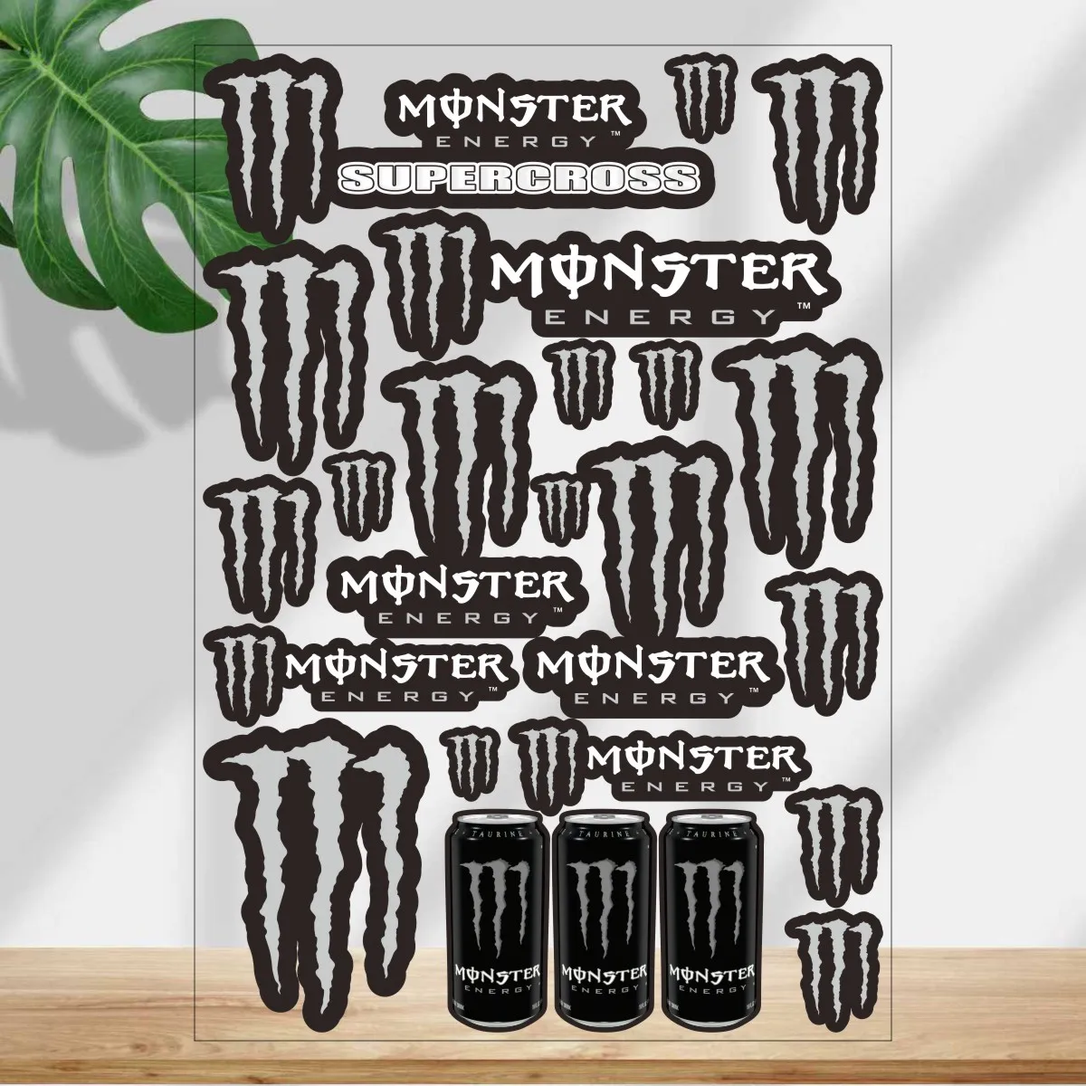 

Серая наклейка Monster Energy с логотипом на мотоциклетный шлем, наклейка на бак, светоотражающий комплект
