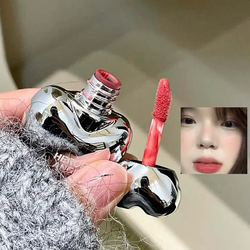 

【WHB】HERORANGE Heart Silky Matte Lip Gloss Blush Low-saturation Liquid Lipstick Waterproof Non-Stick Cup No Fade Lip Tint Makeup