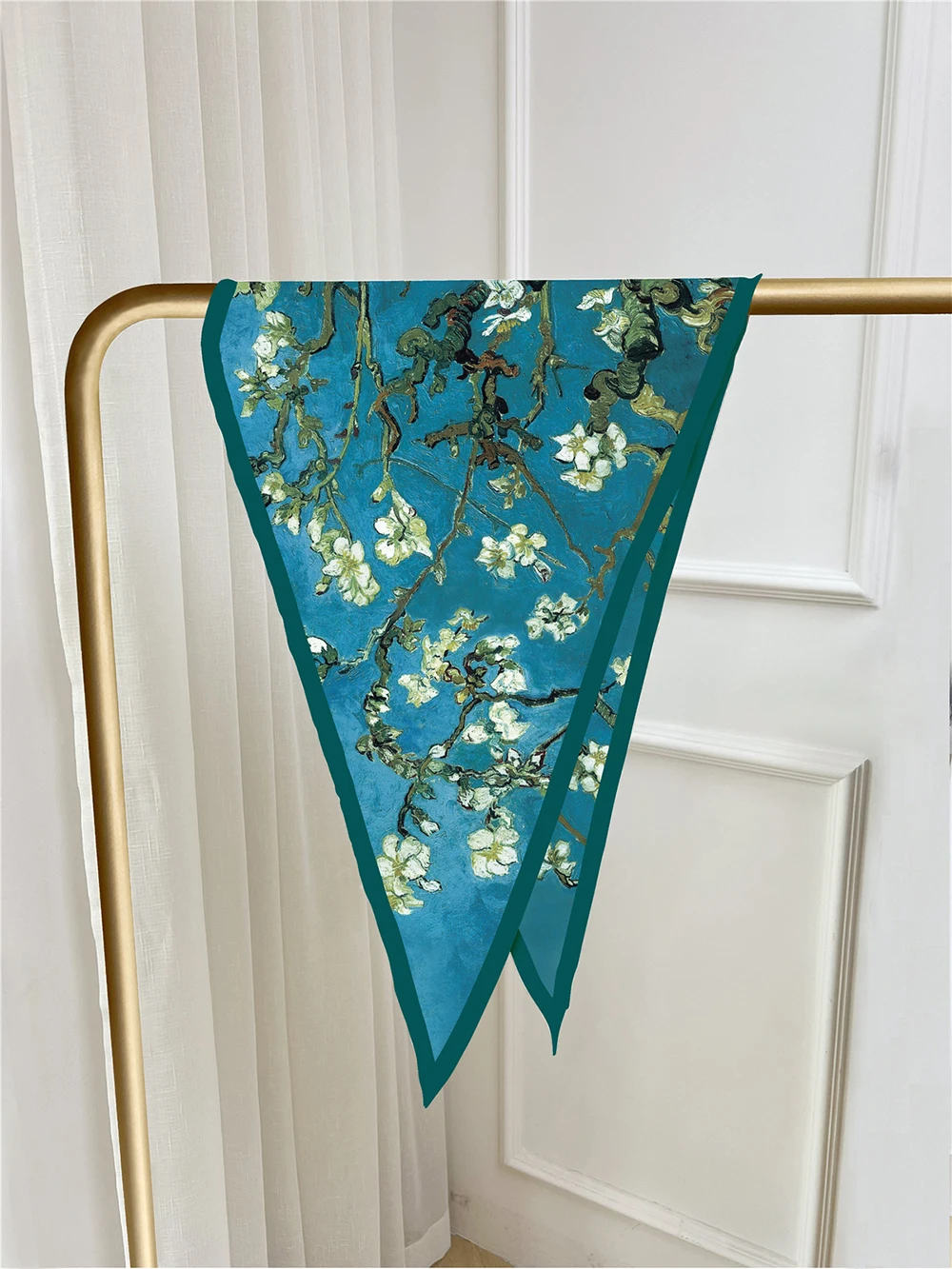 Van Gogh Swallowtail Fiore Diamante Donna Moda Sciarpa di seta Bandana Fascia Hijab Foulard Fazzoletto da collo Scialle Fazzoletto