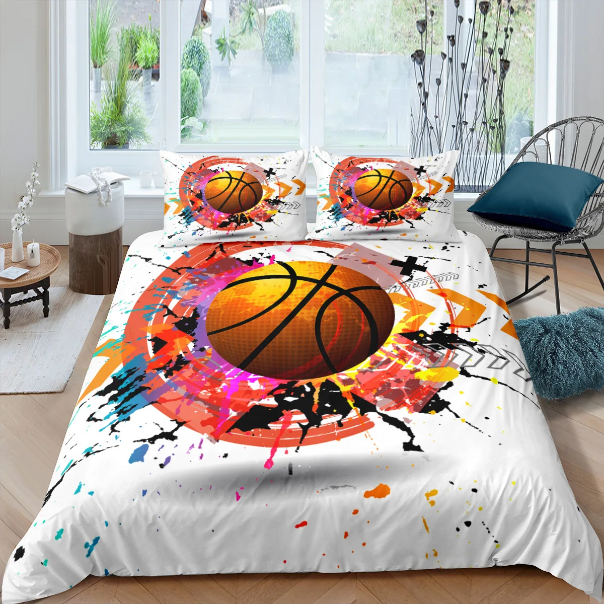 

Roupa De Cama 228x228 Boys Bedroom Bedding Basketball Pattern Duvet Cover Sets Teenagers Single, Double Bedset Bedclothes Thick
