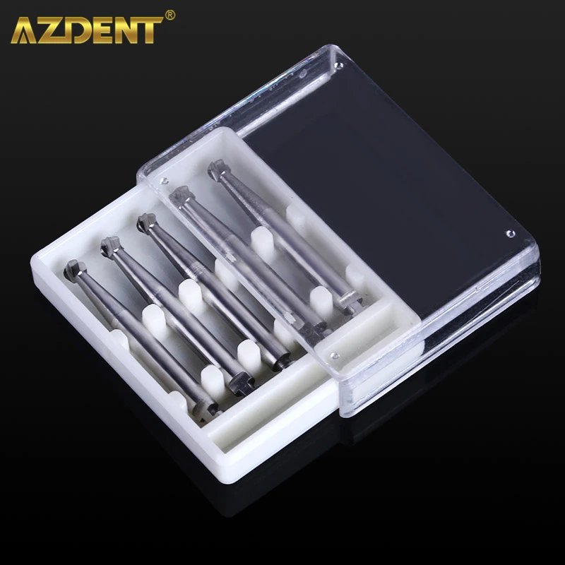 5pcs/Box AZDENT Dental Lab RA Tungsten Carbide Burs Round Head Steel Bur for Low Speed Handpiece Shank Diameter 2.35mm