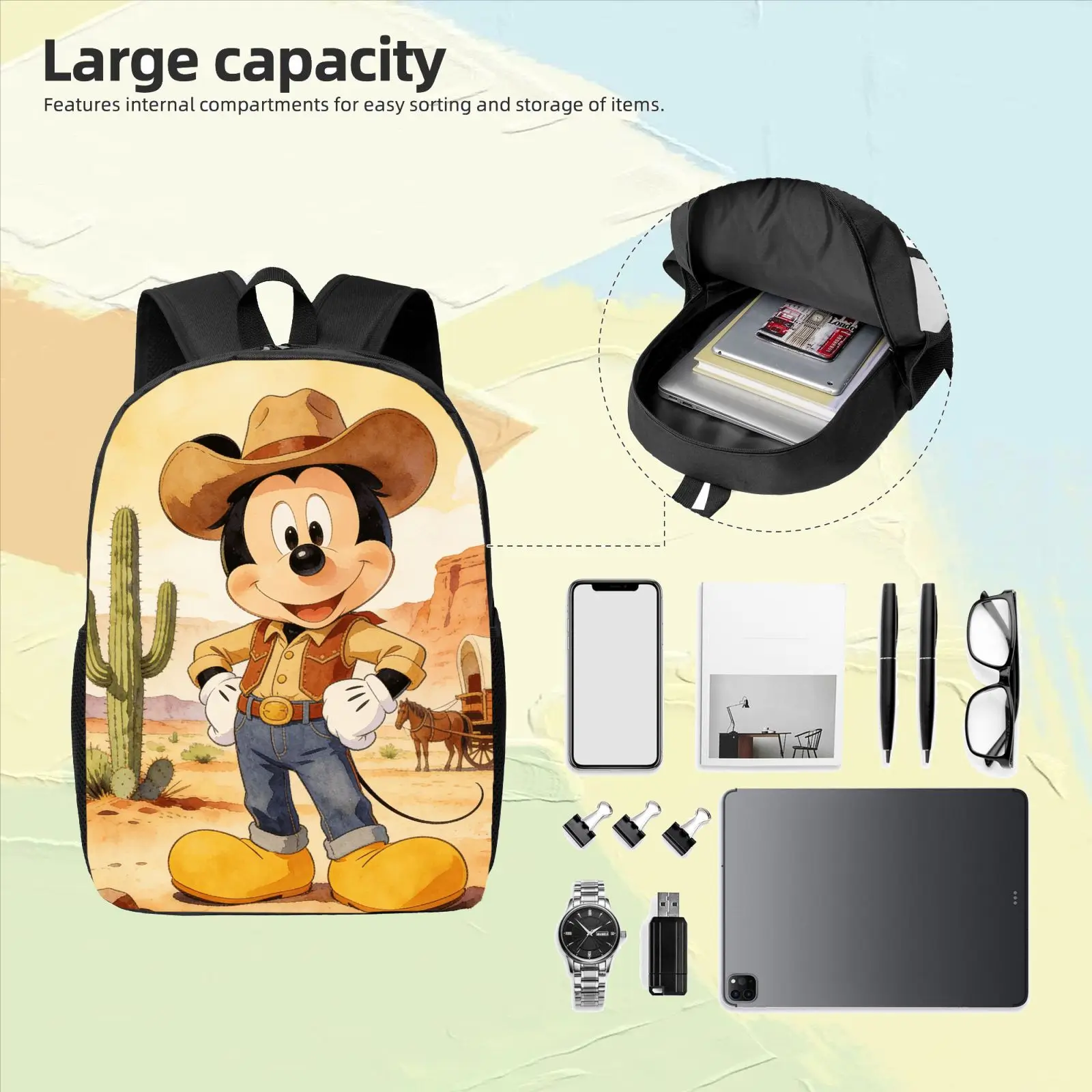 حقيبة ظهر ديزني مكونة من قطعة واحدة، حقيبة كاجوال، سعة كبيرة، هدية عالية الجودة، للاستخدام اليومي الشخصي